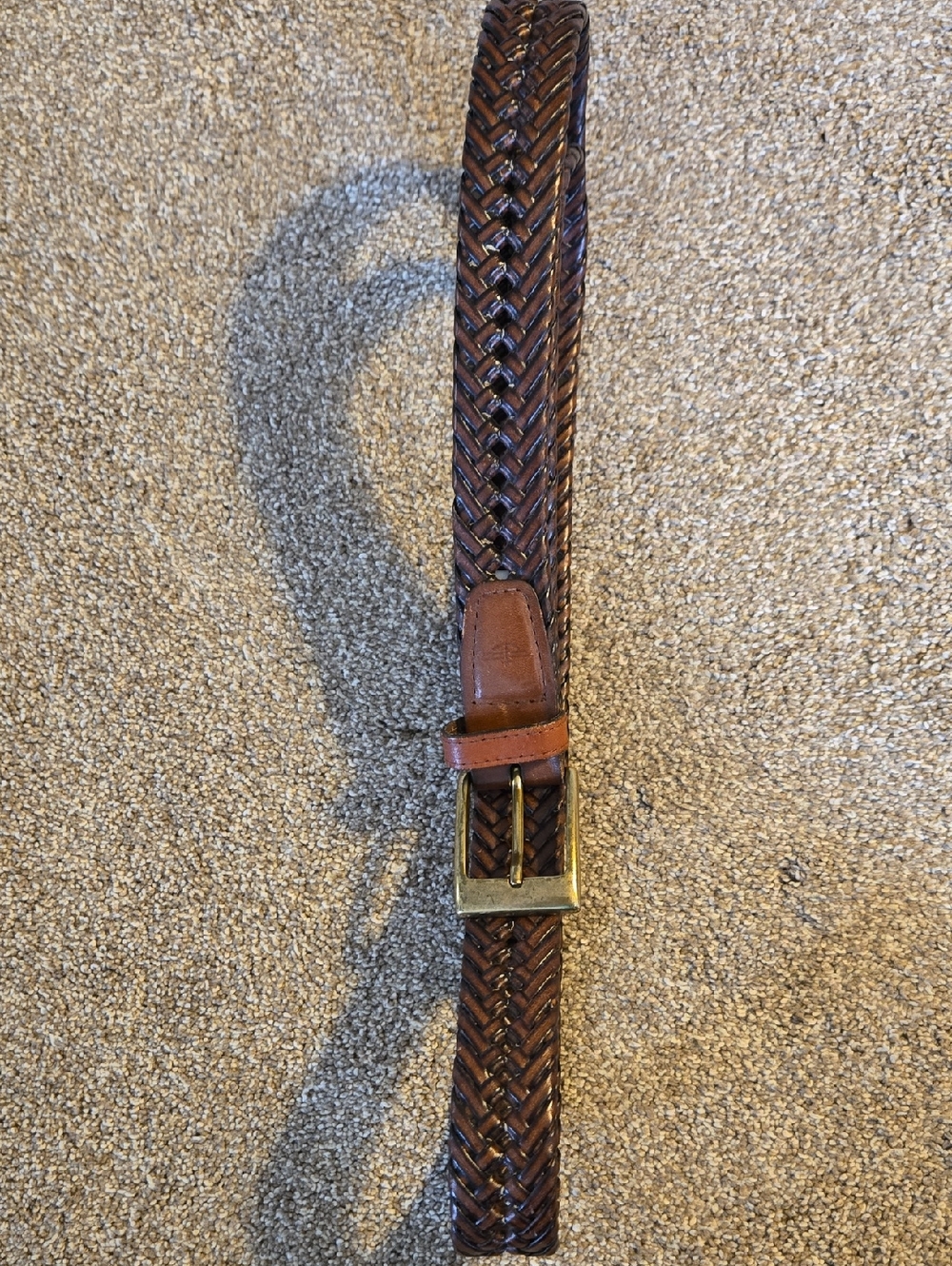 Dockers Men's Woven Leather Belt - Brown
